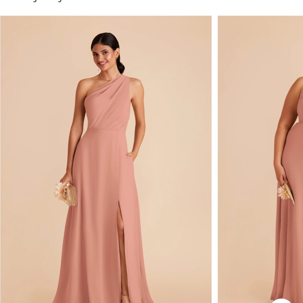 Birdy Grey One-Shoulder Dusty Rose Chiffon Bridesmaid Dress